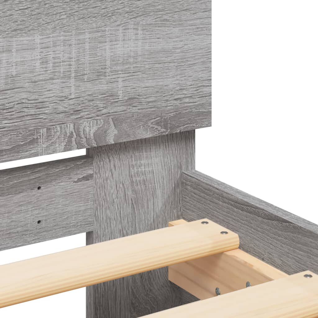 vidaXL Πλαίσιο Κρεβατιού με Κεφαλάρι Γκρι Sonoma 150x200 εκ.