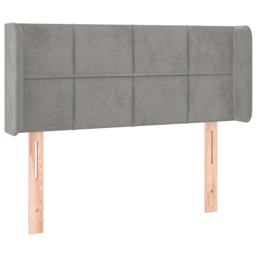 vidaXL Κεφαλάρι με Πτερύγια Ανοιχτό Γκρι 83x16x78/88 εκ. Βελούδινο