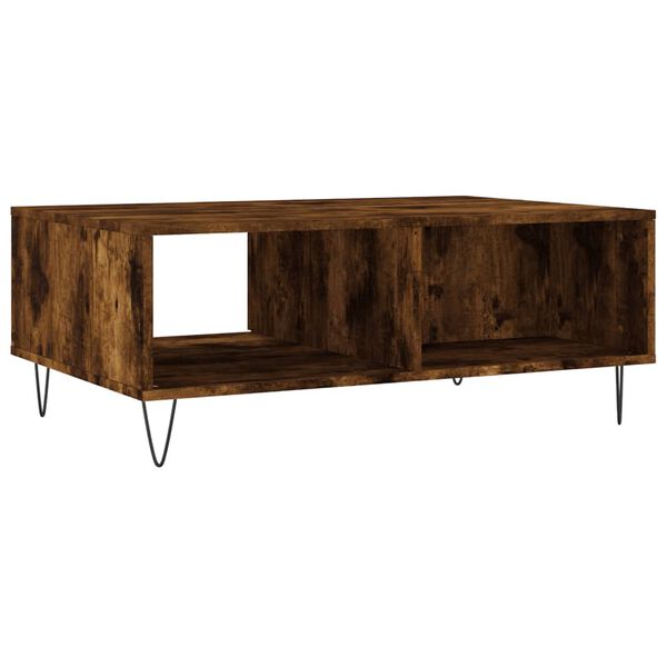 vidaXL Τραπεζάκι Σαλονιού Καπνιστή Δρυς 90x60x35εκ. Επεξεργασμ. Ξύλο