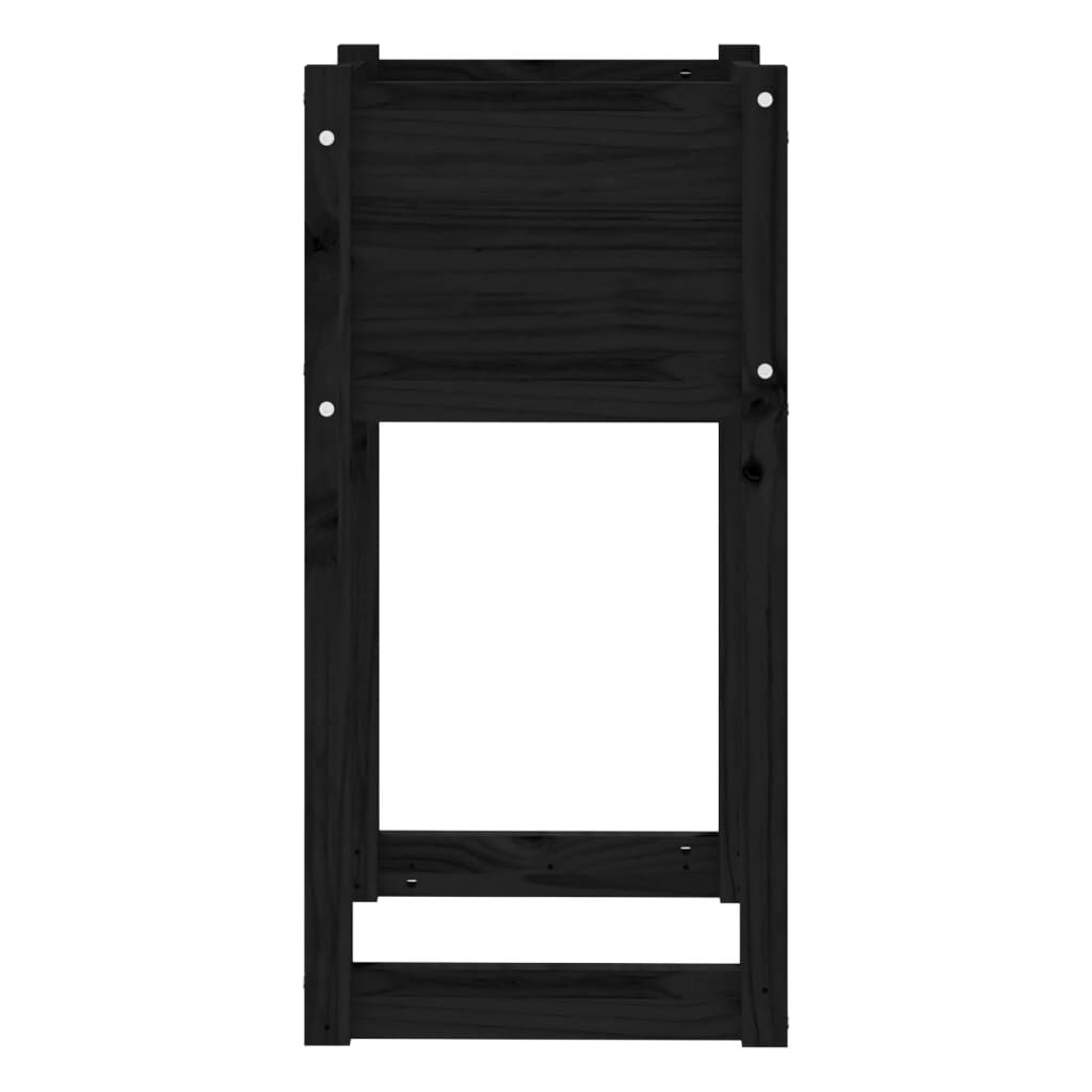 vidaXL Ζαρντινιέρα Μαύρο 40x40x81 εκ. από Μασίφ Ξύλο Πεύκου