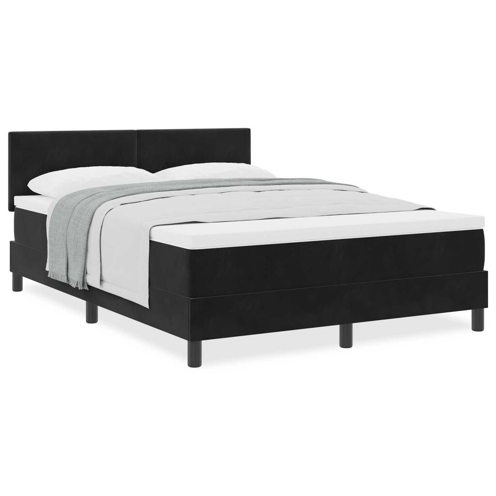 vidaXL Κρεβάτι με Ελατήρια και Στρώμα Μαύρο 140 x 200 cm ύφασμα