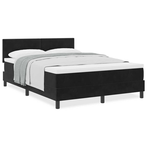 vidaXL Κρεβάτι με Ελατήρια και Στρώμα Μαύρο 140 x 200 cm ύφασμα