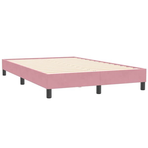 vidaXL Box Spring Κρεβάτι χωρίς στρώμα Ροζ 120x210 cm Βελούδινο
