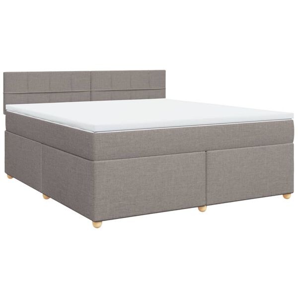 vidaXL &Kappa;&rho;&epsilon;&beta;ά&tau;&iota; Boxspring &mu;&epsilon; &Sigma;&tau;&rho;ώ&mu;&alpha; Taupe 180x200 &epsilon;&kappa;. &Upsilon;&phi;&alpha;&sigma;&mu;ά&tau;&iota;&nu;&omicron;