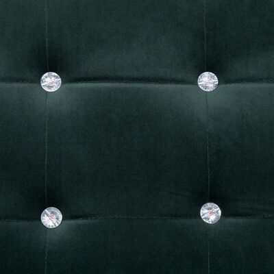 vidaXL Καναπές Διθέσιος με Μπράτσα Σκούρο Πράσινο από Βελούδο & Χρώμιο