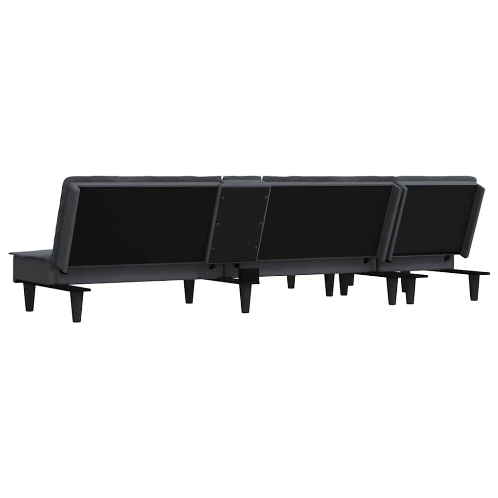vidaXL Καναπές Κρεβάτι Γωνιακός Σκ. Γκρι 255 x 140 x 70 εκ. Βελούδινος