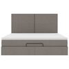 vidaXL Οθωμανικό κρεβάτι με στρώμα & LEDs Taupe 180x200cm ύφασμα