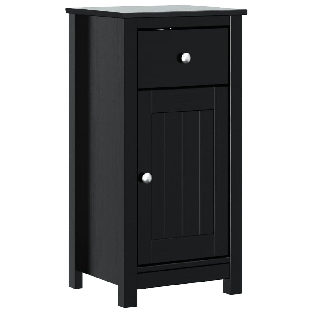 vidaXL Ντουλάπι Μπάνιου BERG Μαύρο 40 x 34 x 80 εκ. Μασίφ Ξύλο Πεύκου
