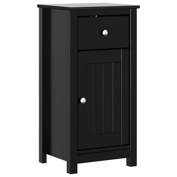 vidaXL Ντουλάπι Μπάνιου BERG Μαύρο 40 x 34 x 80 εκ. Μασίφ Ξύλο Πεύκου