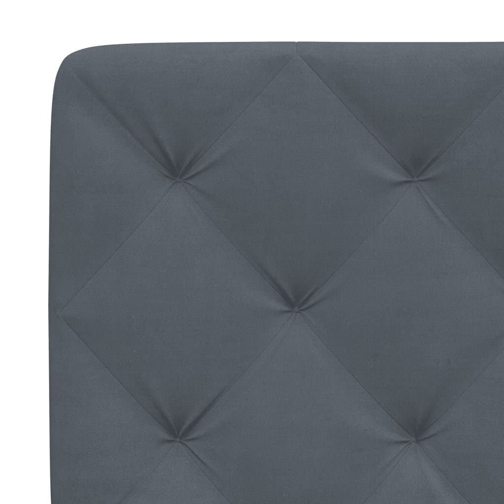 vidaXL Κρεβάτι με Στρώμα Σκούρο Γκρι 140x190 εκ. Βελούδινο