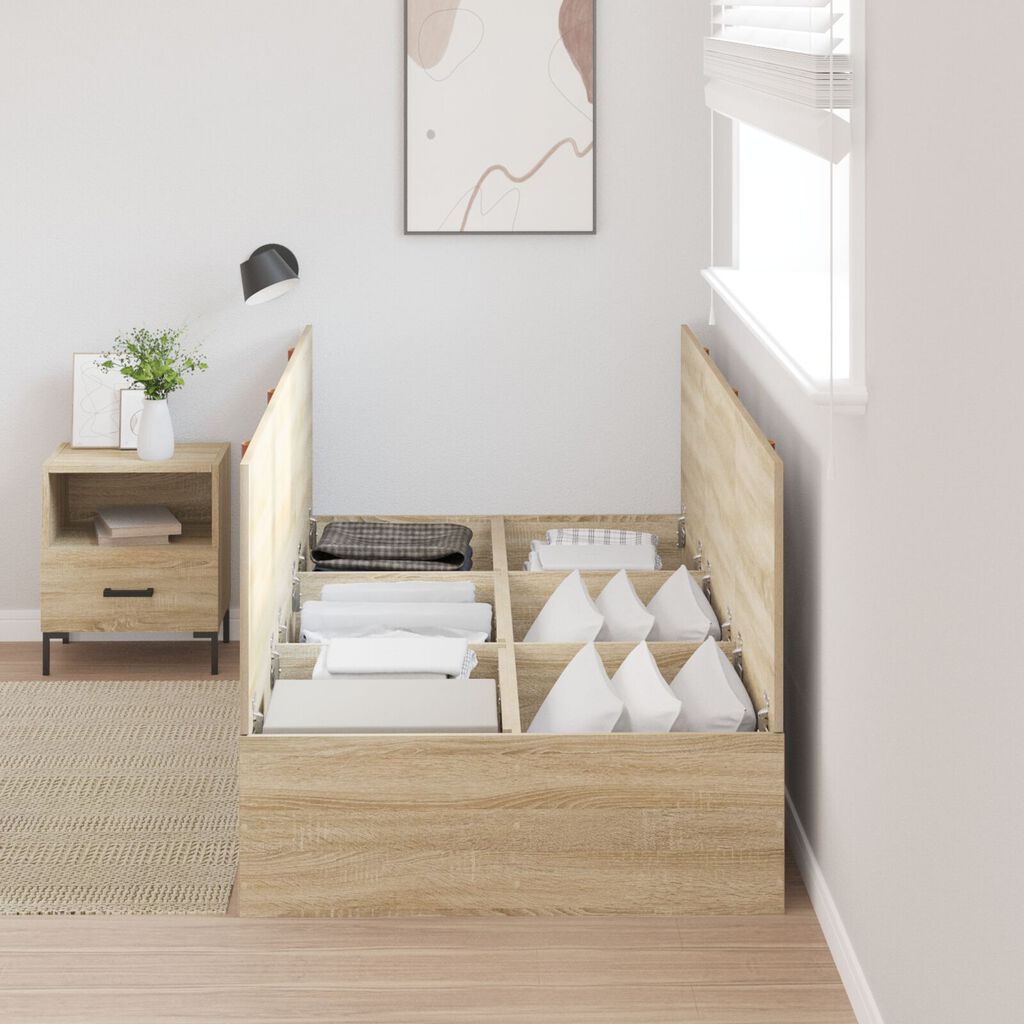 vidaXL Κρεβάτι αποθήκευσης με πλαίσιο Sonoma Oak 80x200 εκ