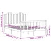 vidaXL Πλαίσιο Κρεβατιού με Κεφαλάρι από Μασίφ Ξύλο Double
