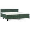 vidaXL Κρεβάτι Boxspring με Στρώμα Σκούρο Πράσινο 200x200εκ. Βελούδινο