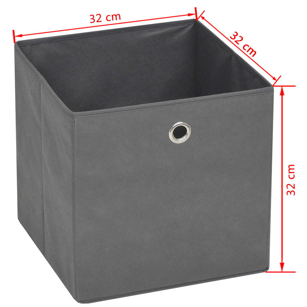 vidaXL Κουτιά Αποθήκευσης 4 τεμ. Γκρι 32x32x32 εκ. Ύφασμα Non-woven