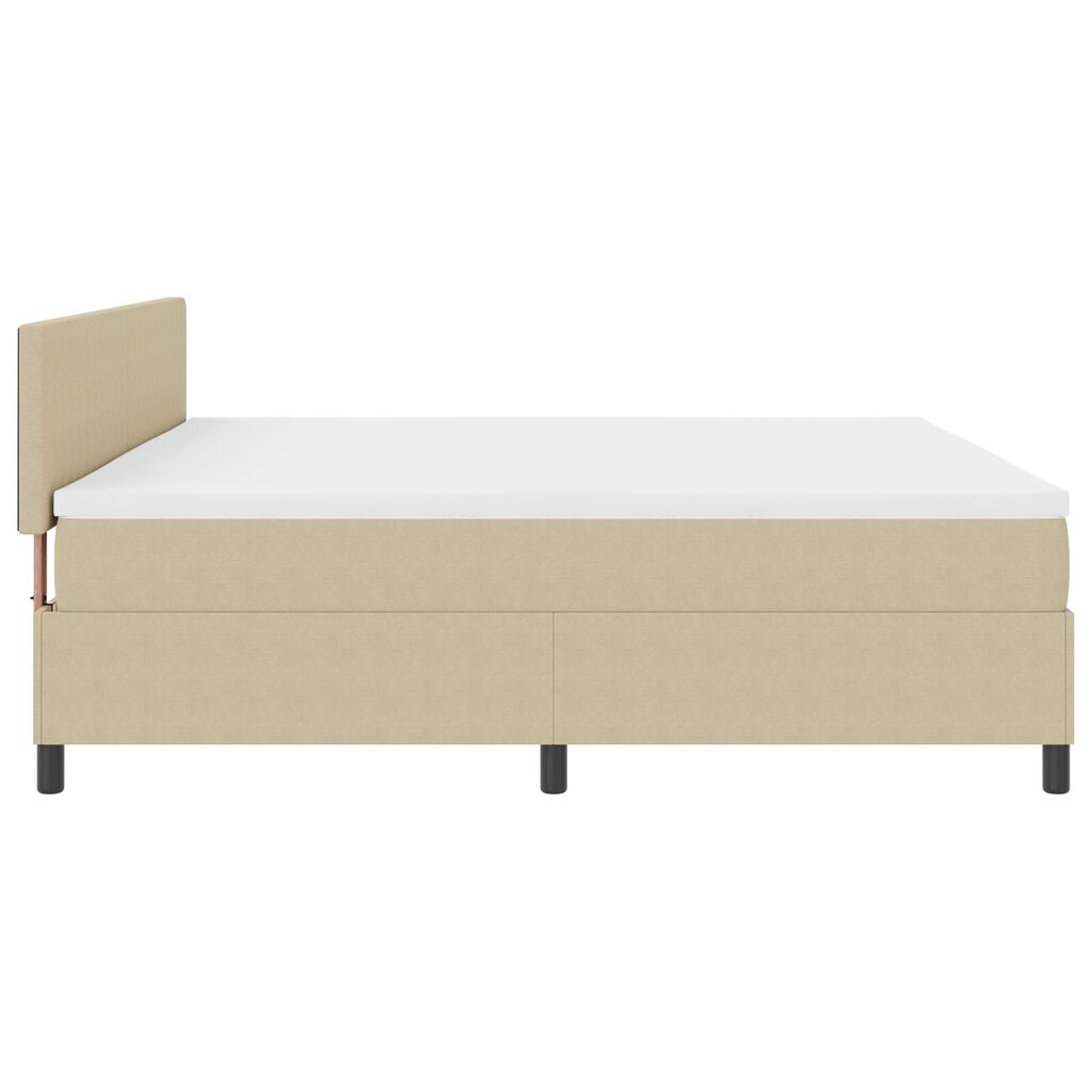 vidaXL Κρεβάτι Box Spring με Στρώμα & LED Φως Πράσινο Γκρι 200x200 cm από Ύφασμα Κόρντουροϊ