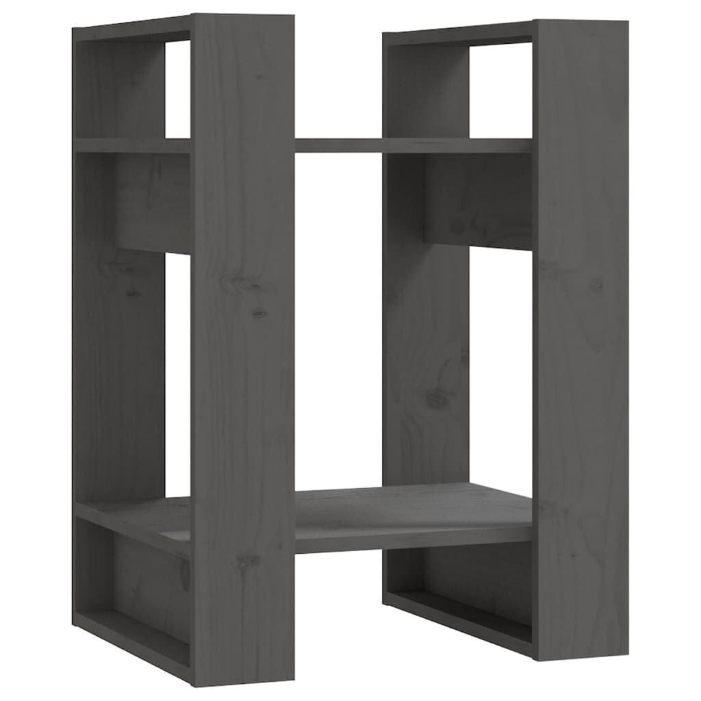 vidaXL Βιβλιοθήκη/Διαχωριστικό Χώρου Γκρι 41x35x57 εκ. Μασίφ Πεύκο