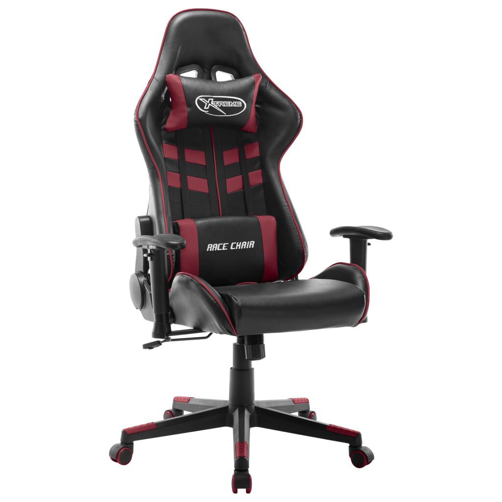 vidaXL Καρέκλα Gaming Μαύρο / Μπορντό από Συνθετικό Δέρμα