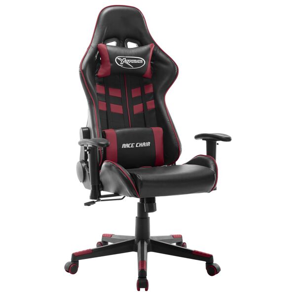 vidaXL Καρέκλα Gaming Μαύρο / Μπορντό από Συνθετικό Δέρμα