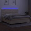 vidaXL &Kappa;&rho;&epsilon;&beta;ά&tau;&iota; Boxspring &mu;&epsilon; &Sigma;&tau;&rho;ώ&mu;&alpha; & LED &Kappa;&rho;&epsilon;&mu; 200x200 &epsilon;&kappa;. &Upsilon;&phi;&alpha;&sigma;&mu;ά&tau;&iota;&nu;&omicron;