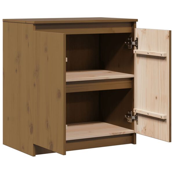 vidaXL Βοηθητικό Ντουλάπι Καφέ Μελί 60x36x65 εκ. από Μασίφ Ξύλο Πεύκου