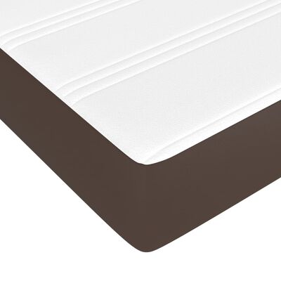 vidaXL Στρώμα με Pocket Springs Καφέ 100x200x20 εκ. Συνθετικό Δέρμα