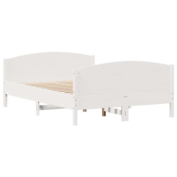 vidaXL Σκελετός Κρεβ. Χωρίς Στρώμα Λευκό 135x190 εκ Μασίφ Πεύκο
