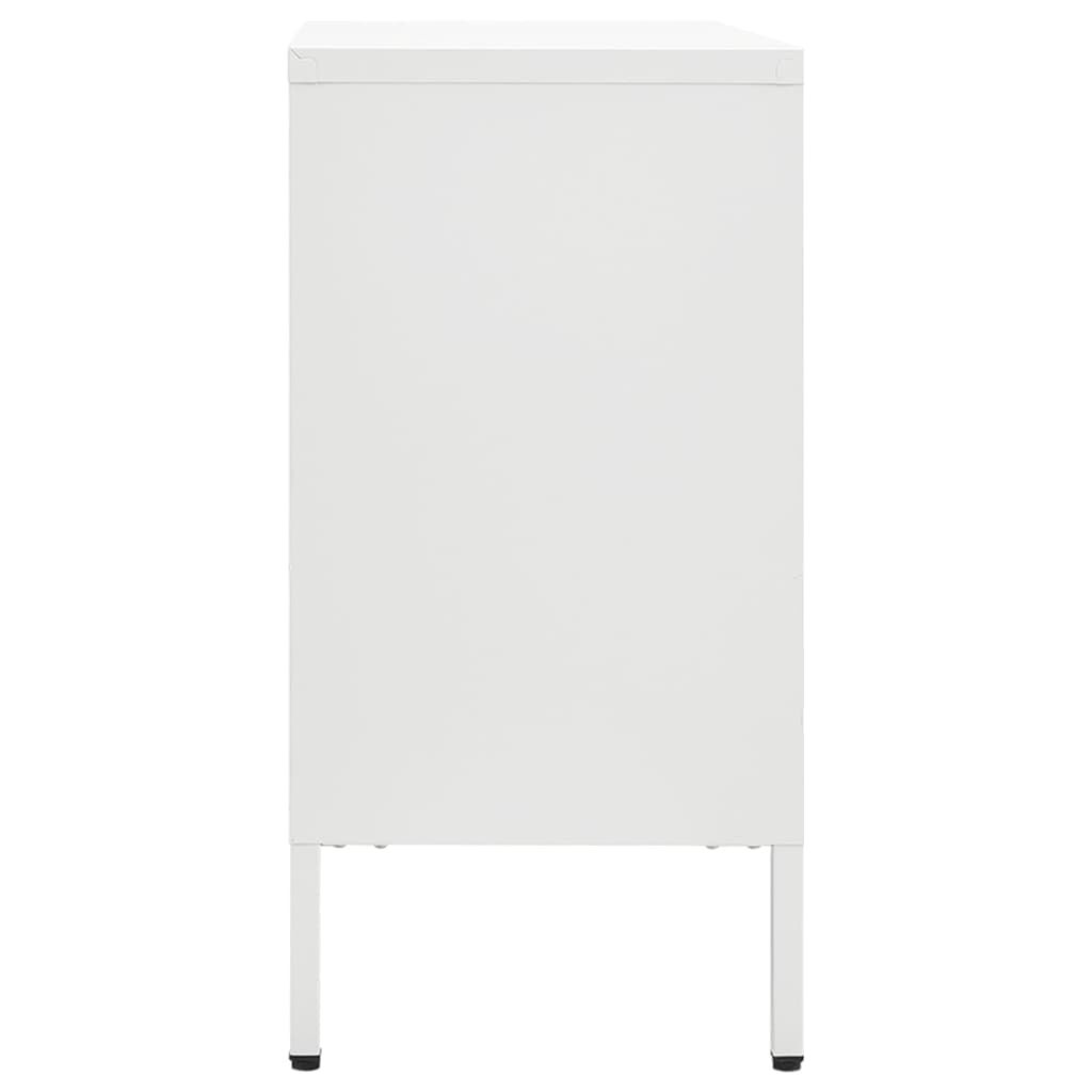 vidaXL Μπουφές Λευκός 75 x 35 x 70 εκ. από Ατσάλι και Ψημένο Γυαλί