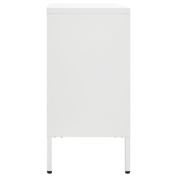 vidaXL Μπουφές Λευκός 75 x 35 x 70 εκ. από Ατσάλι και Ψημένο Γυαλί