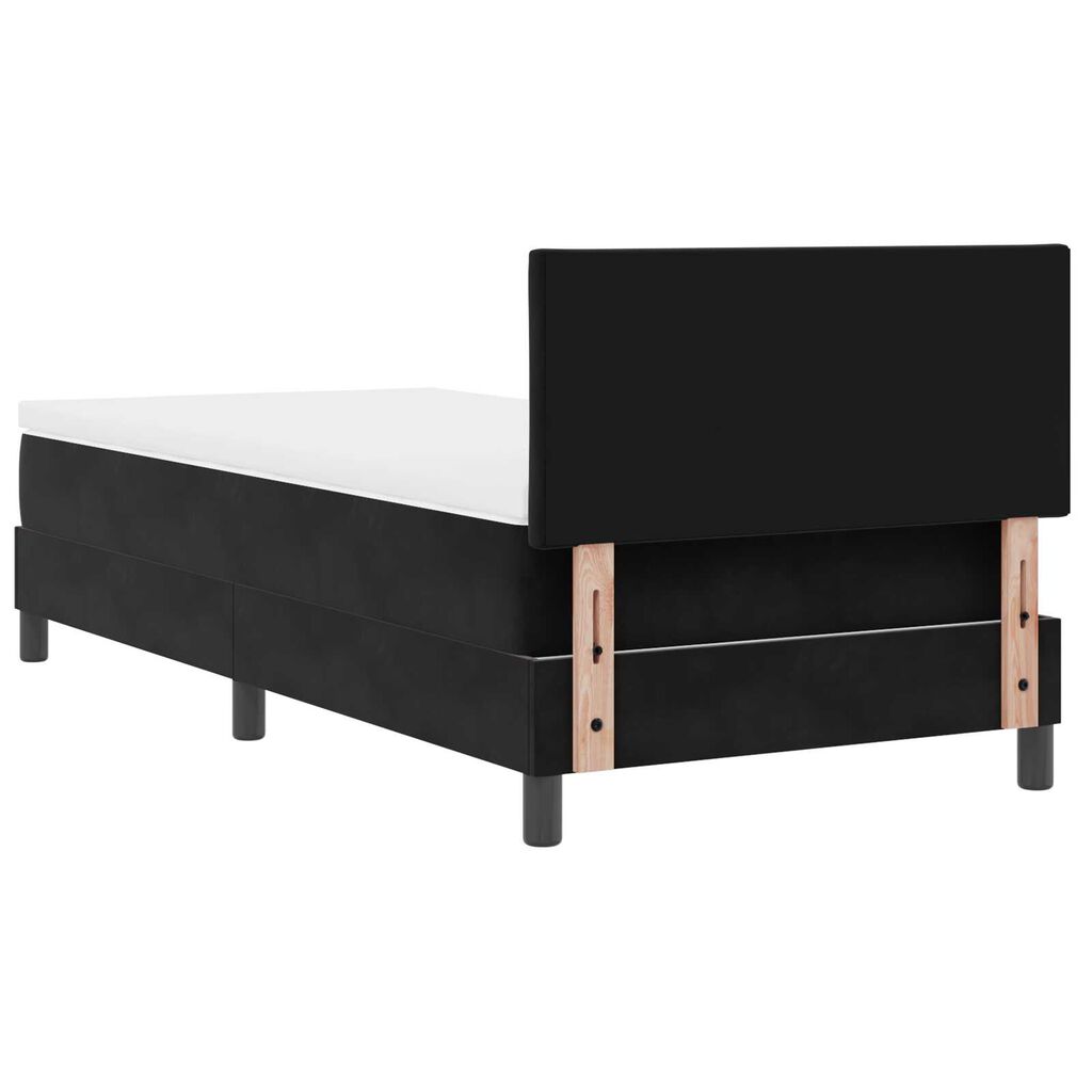 vidaXL Κρεβάτι Box Spring με Στρώμα Μαύρο Μονό Βελούδο