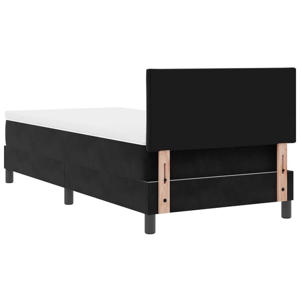 vidaXL Κρεβάτι Box Spring με Στρώμα Μαύρο Μονό Βελούδο