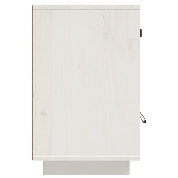 vidaXL Κομοδίνο Λευκό 40 x 34 x 55 εκ. από Μασίφ Ξύλο Πεύκου