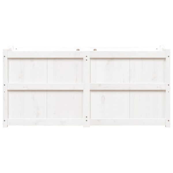 vidaXL Ζαρντινιέρα Λευκή 150 x 50 x 70 εκ. από Μασίφ Ξύλο Πεύκου