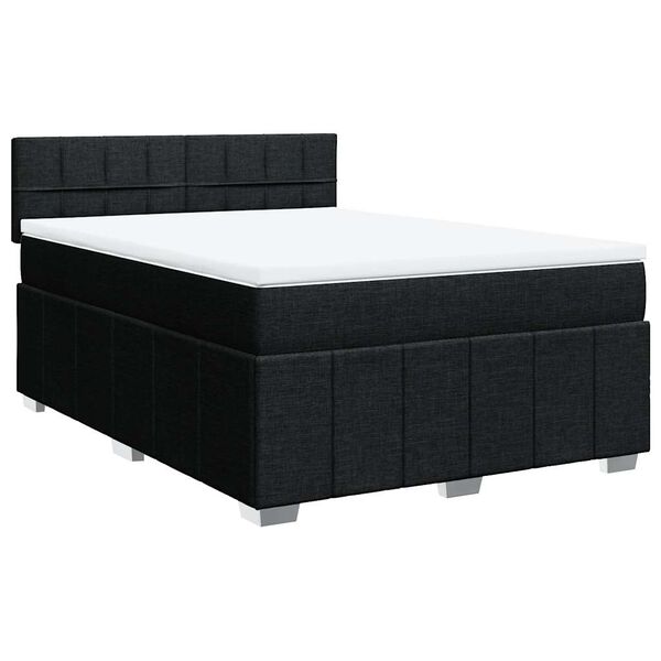 vidaXL &Kappa;&rho;&epsilon;&beta;ά&tau;&iota; Boxspring &mu;&epsilon; &Sigma;&tau;&rho;ώ&mu;&alpha; &Mu;&alpha;ύ&rho;&omicron; 140x190 &epsilon;&kappa;. &Upsilon;&phi;&alpha;&sigma;&mu;ά&tau;&iota;&nu;&omicron;