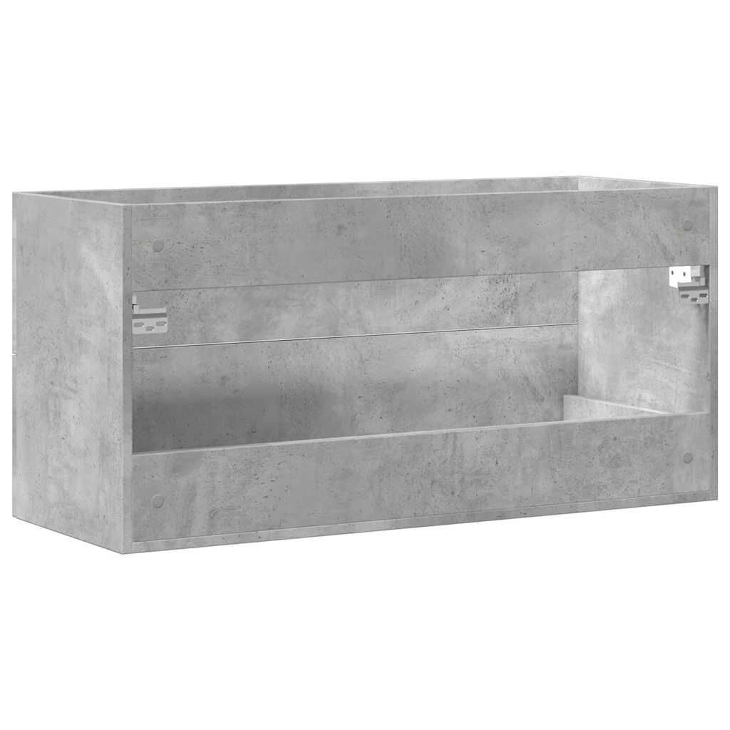 vidaXL Ντουλάπι Νιπτήρα Γκρι Σκυροδέματος 100x38,5x48 εκ. Επεξ. Ξύλο