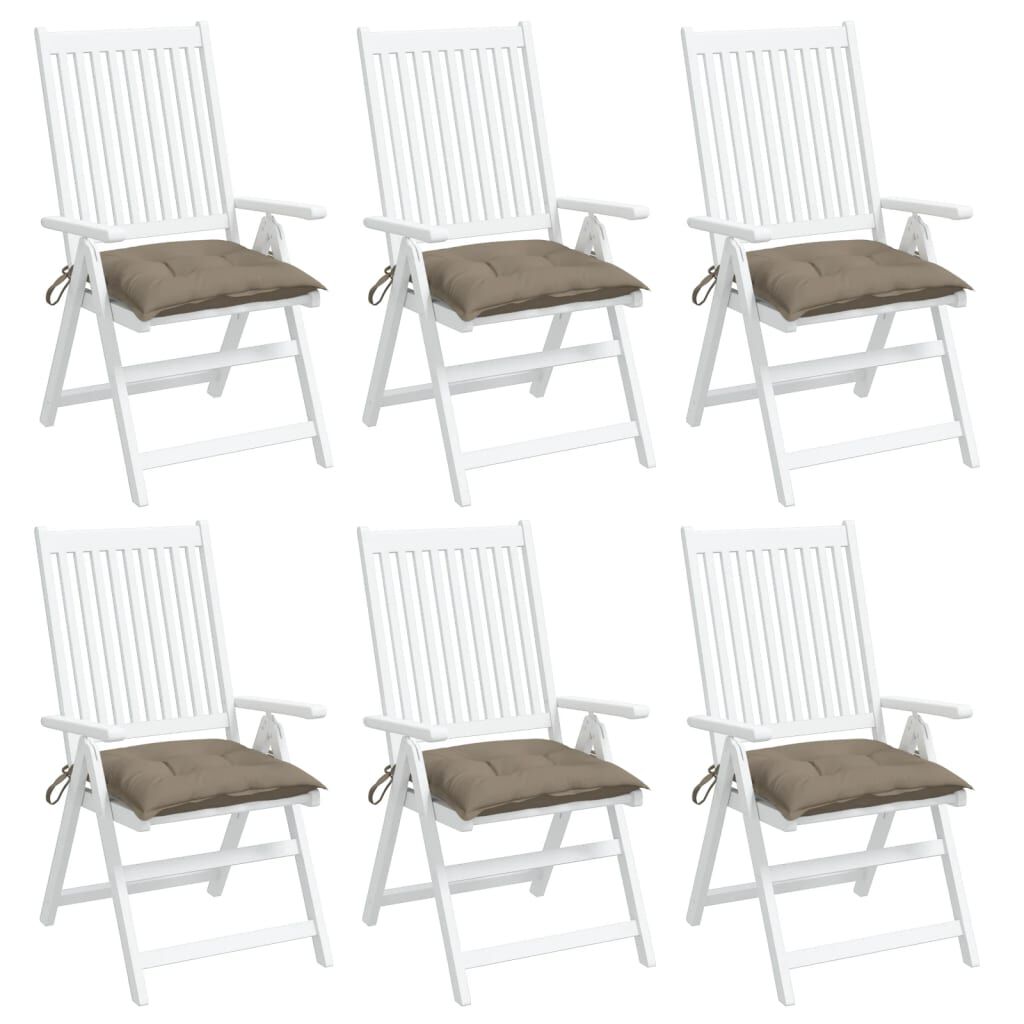 vidaXL Μαξιλάρια Καρέκλας Κήπου 6 τεμ. Taupe 40x40x7 εκ. Υφασμάτινα