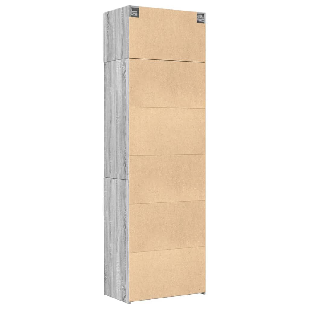 vidaXL Ραφιέρα με Ντουλάπια Γκρι Sonoma 70x42,5x225 εκ. Επεξ. Ξύλο
