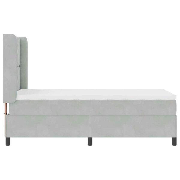 vidaXL Κρεβάτι με ελατήρια Ανοιχτό γκρι 100 x 200 cm Βελούδο