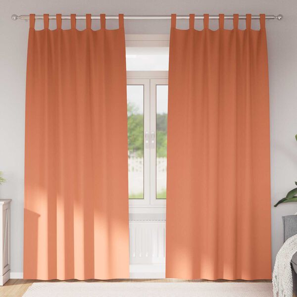 vidaXL Κουρτίνες με κουρτίνες 2 pcs Τερακότα 260 x 140 εκ. Πολυεστέρας
