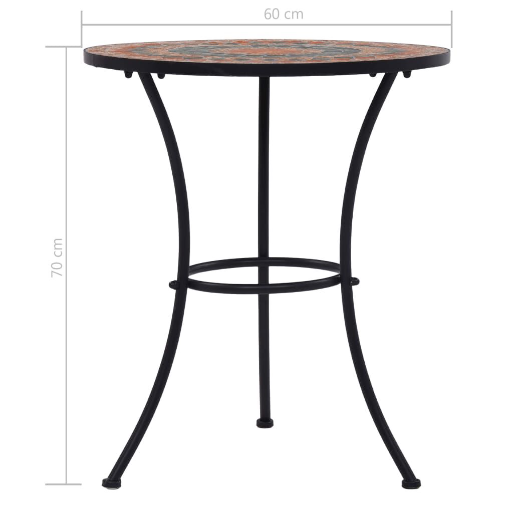 vidaXL Σετ Bistro «Μωσαϊκό» 3 τεμ. Πορτοκαλί / Γκρι Κεραμικά Πλακίδια