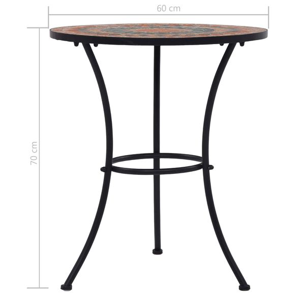 vidaXL Σετ Bistro «Μωσαϊκό» 3 τεμ. Πορτοκαλί / Γκρι Κεραμικά Πλακίδια
