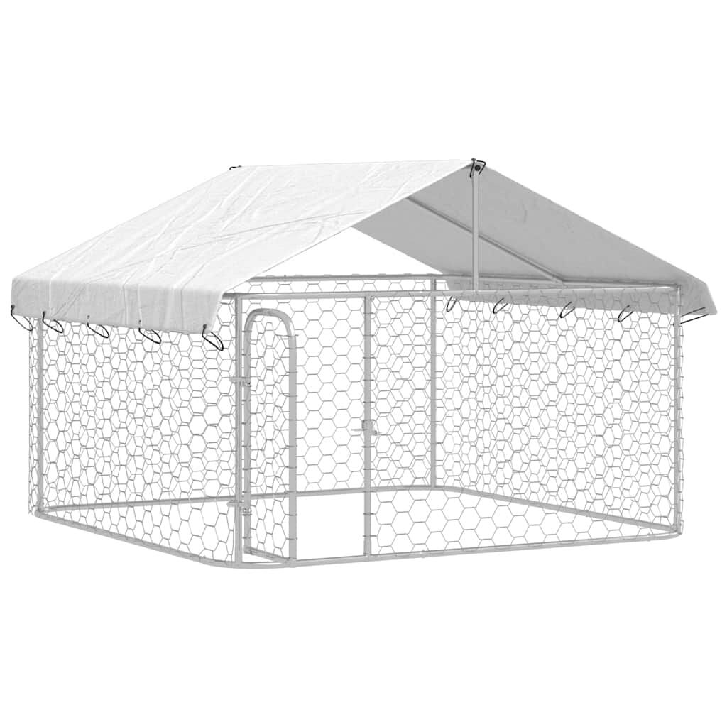 vidaXL Κλουβί Σκύλου Εξωτερικού Χώρου 200 x 200 x 150 εκ. με Στέγαστρο