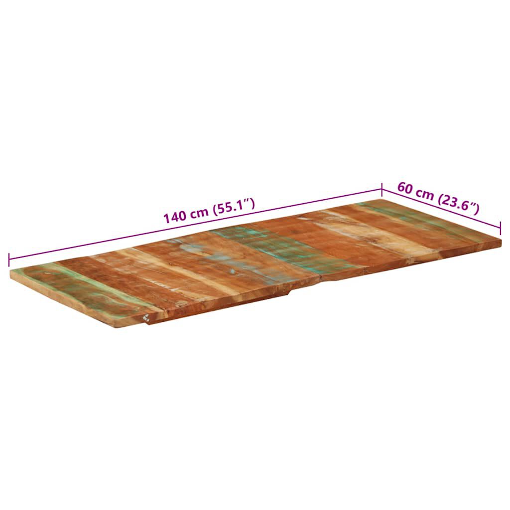vidaXL Επιφάνεια Τραπεζιού Ορθ. 60x140 εκ. 25-27 χιλ. Μασίφ Ανακ. Ξύλο