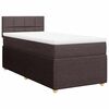 vidaXL Κρεβάτι Boxspring με Στρώμα Σκούρο Καφέ 100x200 εκ. Υφασμάτινο