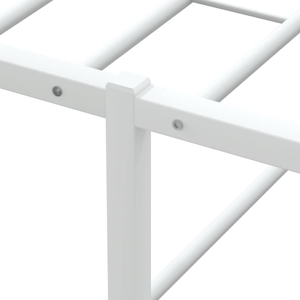 vidaXL Πλαίσιο κρεβατιού χωρίς στρώμα Λευκό 200x200 cm Μεταλλικό