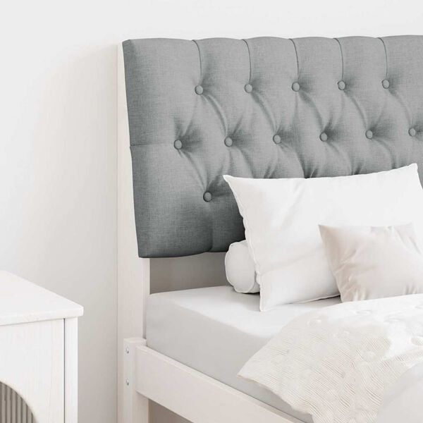vidaXL Ταπετσαρισμένο κεφαλάρι Ανοιχτό γκρι 80 cm Στερεά ξυλεία πεύκου