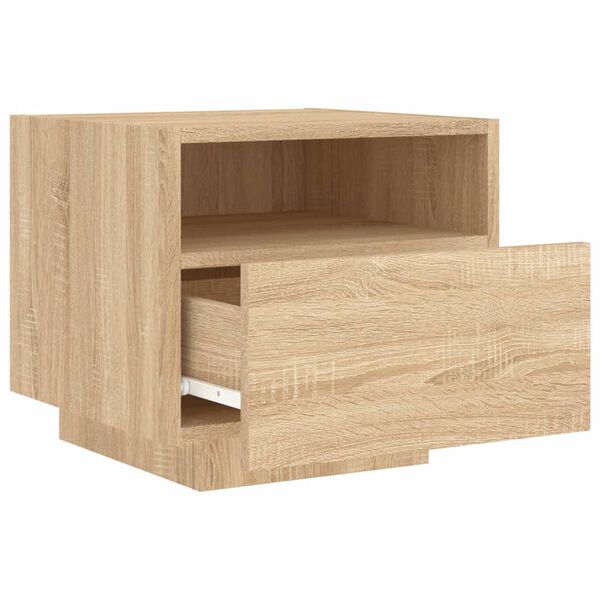 vidaXL Κομοδίνα με Φώτα LED 2 τεμ. Sonoma Δρυς 40 x 39 x 37 εκ.