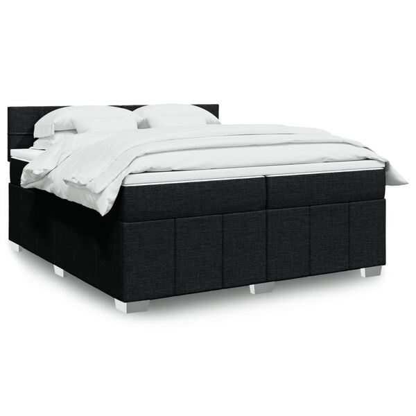 vidaXL &Kappa;&rho;&epsilon;&beta;ά&tau;&iota; Boxspring &mu;&epsilon; &Sigma;&tau;&rho;ώ&mu;&alpha; &Mu;&alpha;ύ&rho;&omicron; 200x200 &epsilon;&kappa;. &Upsilon;&phi;&alpha;&sigma;&mu;ά&tau;&iota;&nu;&omicron;