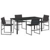 vidaXL Σέτ φαγητού για κήπο 5 pcs Μαύρο 160 x 80 x 73 εκ