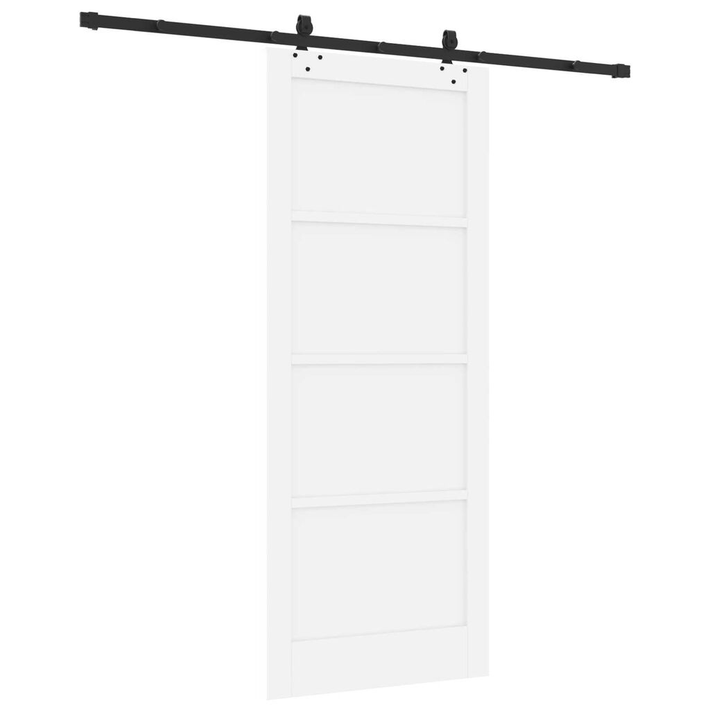 vidaXL Σετ Συρόμενης Πόρτας ORKDAL Λευκό και μαύρο 86 x 211 cm