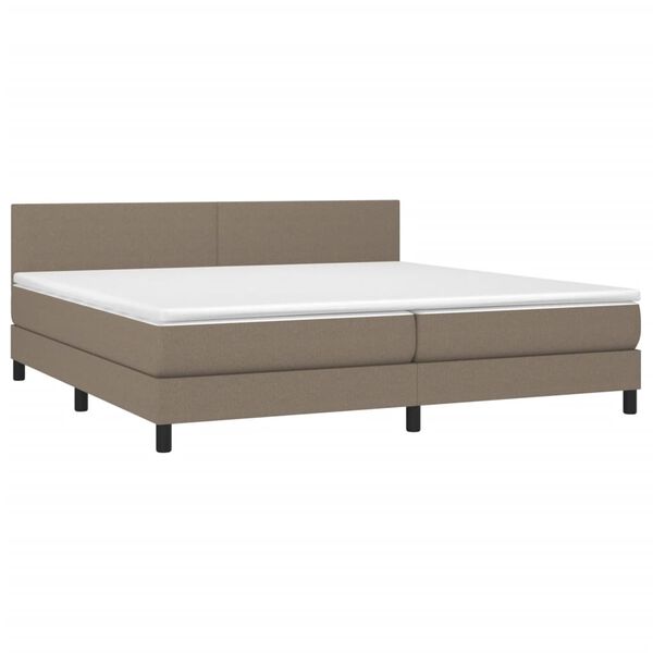 vidaXL &Kappa;&rho;&epsilon;&beta;ά&tau;&iota; Boxspring &mu;&epsilon; &Sigma;&tau;&rho;ώ&mu;&alpha; Taupe 200x200 &epsilon;&kappa;. &Upsilon;&phi;&alpha;&sigma;&mu;ά&tau;&iota;&nu;&omicron;